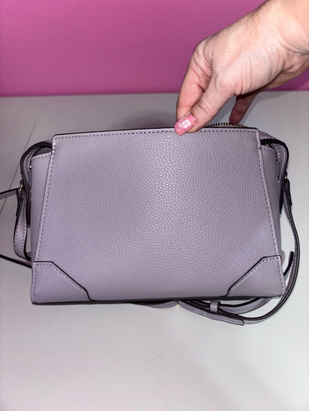 Nine West Soft Lavender Pebbled Crossbody - Picture 6 of 11
